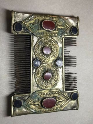 Very Rare - Ancient Visigothic Silver,  Brass And Bone Hair Comb.