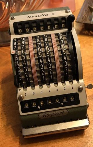 Resulta 7 Export Calculator Adding Machine Vintage West Germany