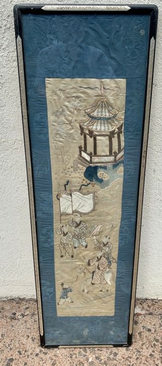 Antique Chinese Silk Embroidery Panel