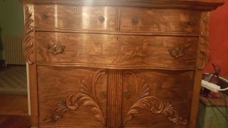 Light/Med Tiger Oak Sideboard Buffet Sideboard c.  1900 2