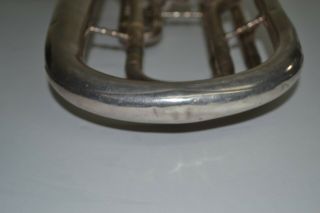 Antique Silver Plated Upright Horn H.  Campo & Cie Tuba Cornet Trumpet 8