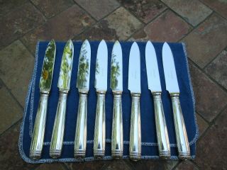 Christofle France Siilverplate (8) 7 1/4 " Knives; Malmaison Pattern