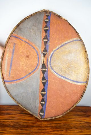 Antique African Warrior Shield Kenyan Maasai Tribal Weapon Artifact Early 20thc