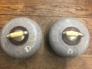 2 ANTIQUE CURLING STONES NAMED KERR FAMILY GUERNSEY SASKATCHEWAN & HARD CASE 4