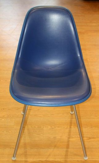 Authentic Vintage Eames Herman Miller Blue Fabric Cover Chair
