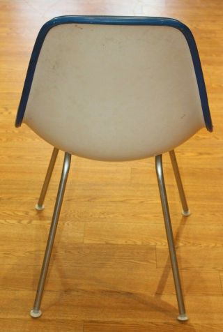 Authentic Vintage Eames Herman Miller Blue Fabric Cover Chair 2