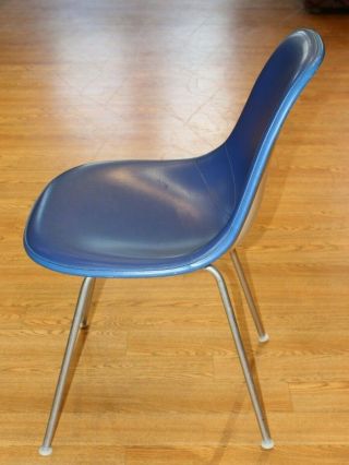 Authentic Vintage Eames Herman Miller Blue Fabric Cover Chair 3