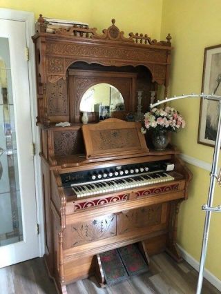 Antique Parlor Pump Organ -