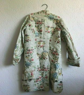 Boy ' s Antique 18thC Heavy French Silk Brocade Jacket Royal Crest Buttons 2