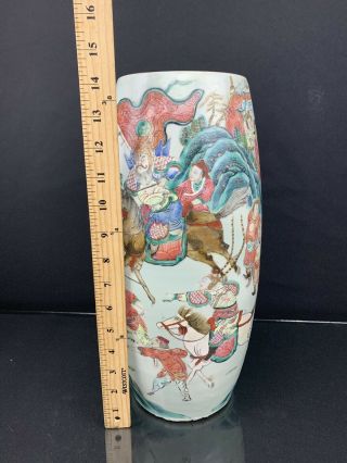 Very Fine Antique Chinese 19th Century Vase with Fine Painted Details Large Size 12
