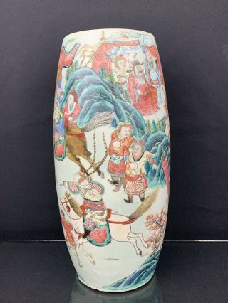 Very Fine Antique Chinese 19th Century Vase With Fine Painted Details Large Size