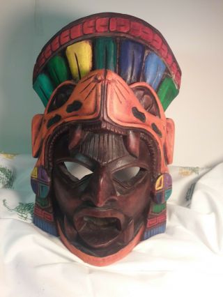Vintage Native American Indian Hand Carved Wood Face Mask