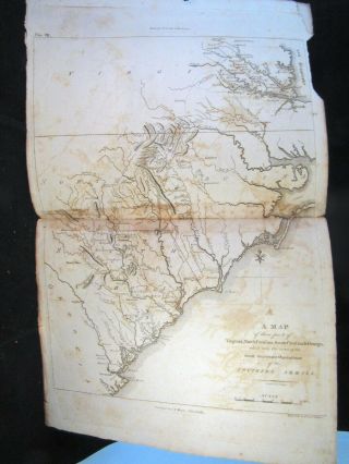 1807 Revolutionary War Map Of The Movement Of Southern Armies By C.  P.  Wayne