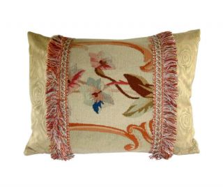 Antique French Aubusson Tapestry Fragment Pillow