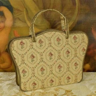 Antique French Brocade Handbag Chocolate Box,  A La Marquise De Sevigne