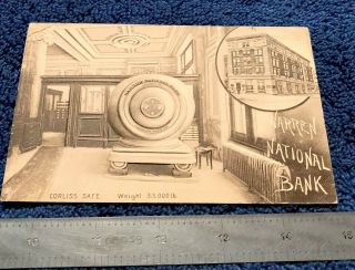Corliss Safe Embossed Post Card Warren Bank Pa 33,  000 Pound Mosler Circa 1900
