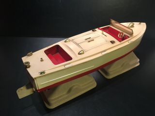 Vintage Lionel Craft Runabout No.  43 Wind - Up Stamped Metal Speed Boat,  Key, 4
