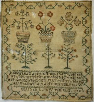EARLY 19TH CENTURY VERSE & MOTIF SAMPLER BY SUSAN DISS - July 5th 1830 12