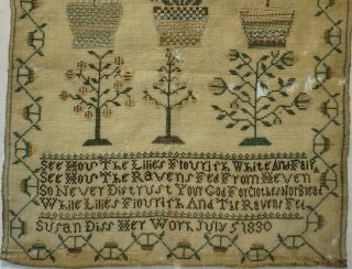 EARLY 19TH CENTURY VERSE & MOTIF SAMPLER BY SUSAN DISS - July 5th 1830 3