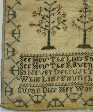 EARLY 19TH CENTURY VERSE & MOTIF SAMPLER BY SUSAN DISS - July 5th 1830 6