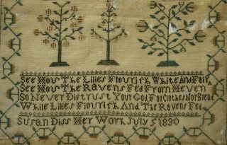 EARLY 19TH CENTURY VERSE & MOTIF SAMPLER BY SUSAN DISS - July 5th 1830 8