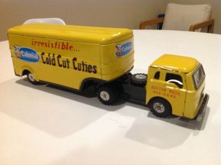 Rare Vintage 1950s Tin Friction Colonial Brand Ham Truck Cool