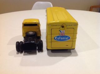 Rare Vintage 1950s Tin Friction Colonial Brand Ham Truck COOL 4