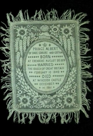 Victorian Woven Lacework,  Commemorating Birth,  Marriage,  Death Of Prince Albert.