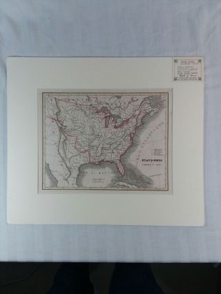 Antique Map 1828 United States " Etats - Unis De L " Amerique Du Nord " Charles Monin
