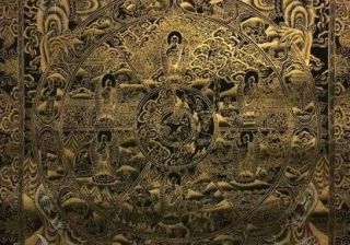 MasterPiece Handpainted Tibetan Bavachakra Mandala thangka Painting Chinese a 3