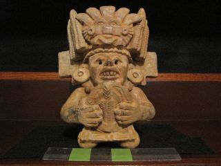 Pre Columbian,  " Cozobi " Zapotec Funerary Urn,  Late Form.  300 Bc 200 Ad