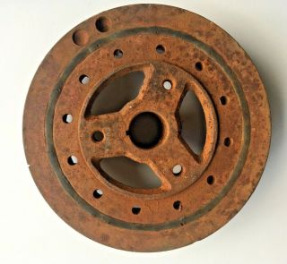 Antique Vintage Rusty Wheel Gear Steampunk Industrial Art Deco Harmonic Balancer