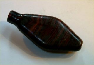 OLD SNUFF / SCENT BOTTLE GLASS? AGATE? PERFECT ORDER,  NO CHIPS 3