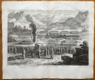 Calmet Large Engraving Moses Ark Israelites Desert - 1725