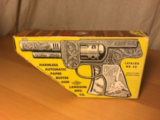 Vintage Cody Colt Paper Buster Toy Cap Gun Pistol,  LMCO Cowboy Western,  Box 6