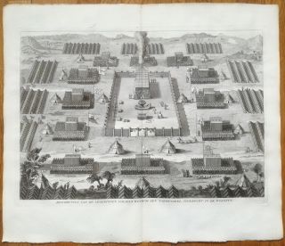 Calmet Large Engraving Camp Israelites Desert Tabernacle - 1725