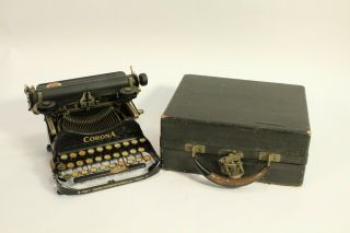 1920 Antique Corona Model 3 Home Office Portable Folding Typewriter With Case