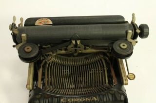 1920 Antique Corona Model 3 Home Office Portable Folding Typewriter with Case 7