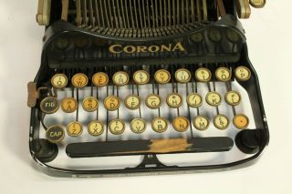 1920 Antique Corona Model 3 Home Office Portable Folding Typewriter with Case 8