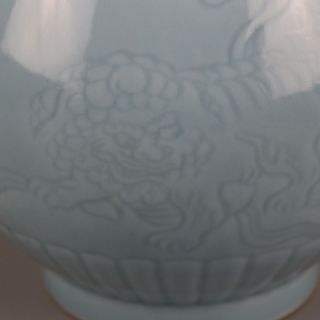 China antique porcelain Qing qianlong celeste glaze double ear vase bottle 3