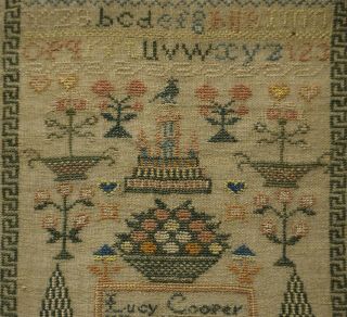 MID 19TH CENTURY MOTIF & ALPHABET SAMPLER BY LUCY COOPER - Feb 17th 1852 10