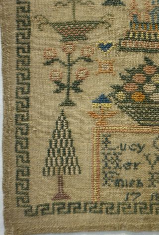MID 19TH CENTURY MOTIF & ALPHABET SAMPLER BY LUCY COOPER - Feb 17th 1852 6