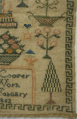 MID 19TH CENTURY MOTIF & ALPHABET SAMPLER BY LUCY COOPER - Feb 17th 1852 7