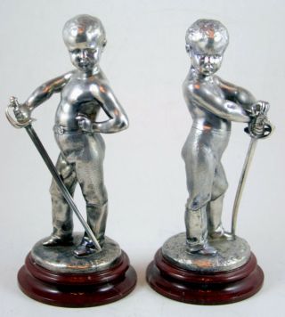 Louis Kley Art Nouveau Silverplated Bronze Figures