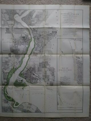 Map Of Niagara Falls 1879 York State Survey Etching Color By James Gardner 1