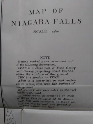 Map of Niagara Falls 1879 York State Survey Etching Color by James Gardner 1 3