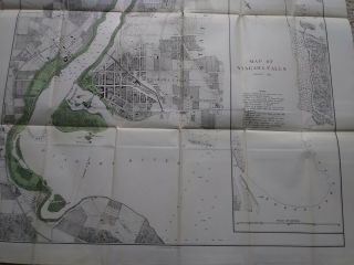 Map of Niagara Falls 1879 York State Survey Etching Color by James Gardner 1 4