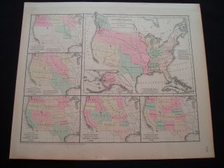 1855 Colton Atlas Map United States And Territory Historical Expansions