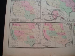 1855 Colton Atlas Map United States and Territory Historical Expansions 3