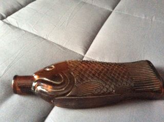 Antique or Vintage Clear Amber Fish Bottle 2